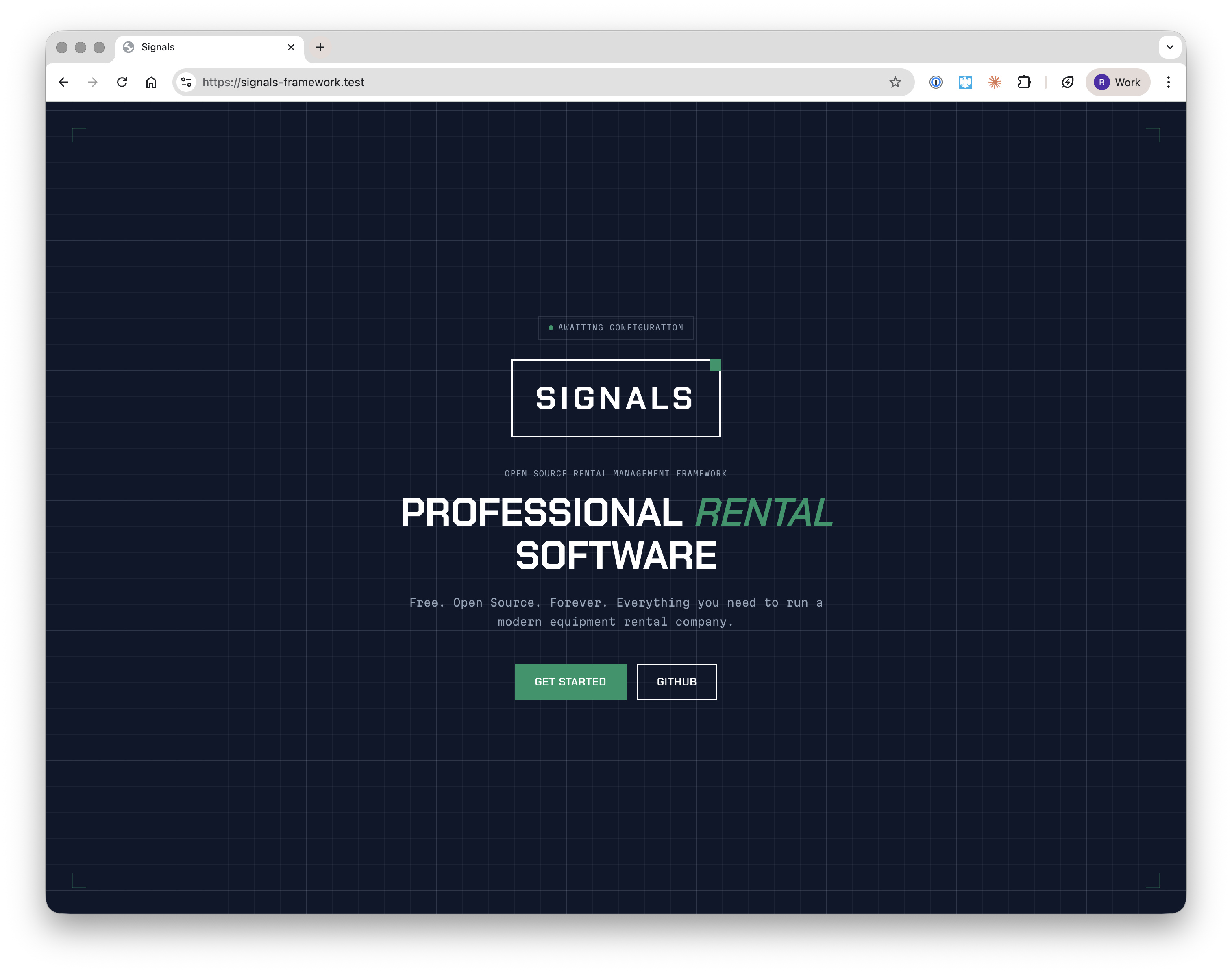 Signals welcome screen after composer setup